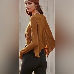 Free People Movement Tempo Long Sleeve Shirt Mustard Color Women’s Size Small